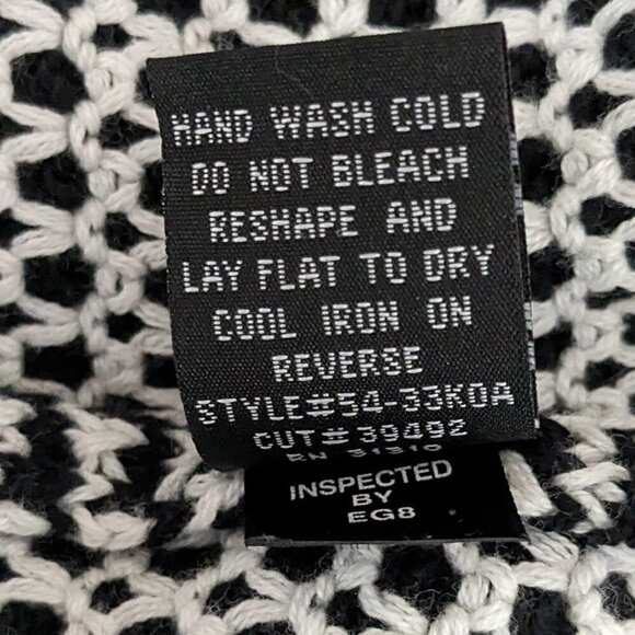 Women's I.N. STUDIO Black/White Short Tweed Sweater Cardigan 3/4 Sleeves Size PL - Picture 5 of 5